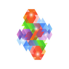 Abstract modern colorful transparent geometric isometric background