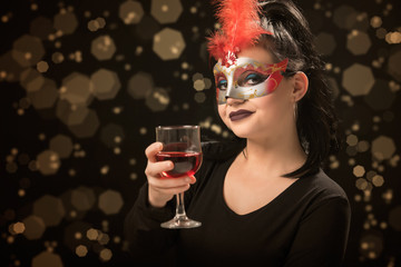 Girl with  mask at a party