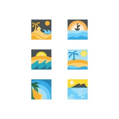 Beach Icon Set