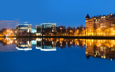 Fototapeta na wymiar urban landscape night Saint-Petersburg, Russia
