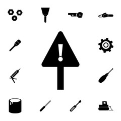 Road Warning icon. Set of construction tools icons. Web Icons Premium quality graphic design. Signs, outline symbols collection, simple icons for websites, web design, mobile app
