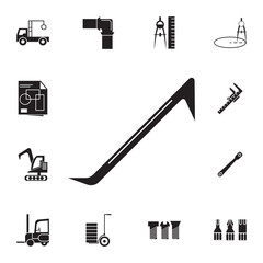 Obraz premium Crowbar icon. Set of construction tools icons. Web Icons Premium quality graphic design. Signs, outline symbols collection, simple icons for websites, web design, mobile app
