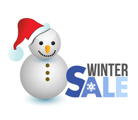 Winter sale snowman illustration design