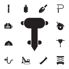 Obraz premium Construction jackhammer icon. Set of construction tools icons. Web Icons Premium quality graphic design. Signs, outline symbols collection, simple icons for websites, web design