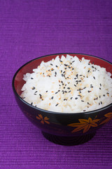 japanese cuisine. rice on the background