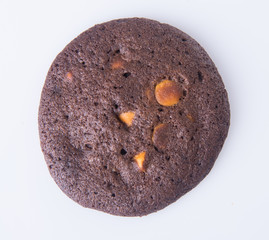 Chocolate chips cookies on background