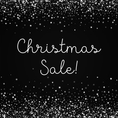 Christmas Sale greeting card. Amazing falling stars background. Amazing falling stars on red background. Elegant vector illustration.