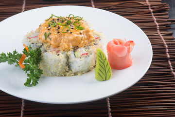japanese cuisine. sushi on the background