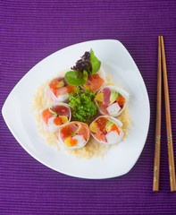 japanese cuisine. sushi on the background