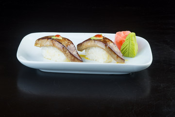 japanese cuisine. sushi on the background