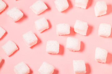 Marshmallow candy on pink