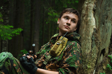 soldiers in the woods