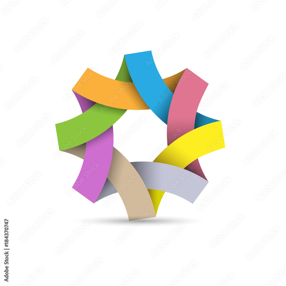 Canvas Prints abstract infinite loop logo, paper 3d origami