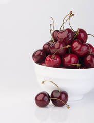 Fresh cherry berry on background