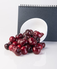 Fresh cherry berry on background