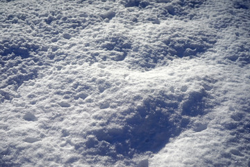 White snow fallen on the ground after a winter storm