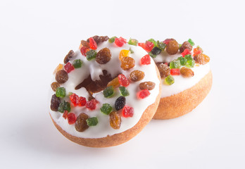 donut. Christmas donut on the background
