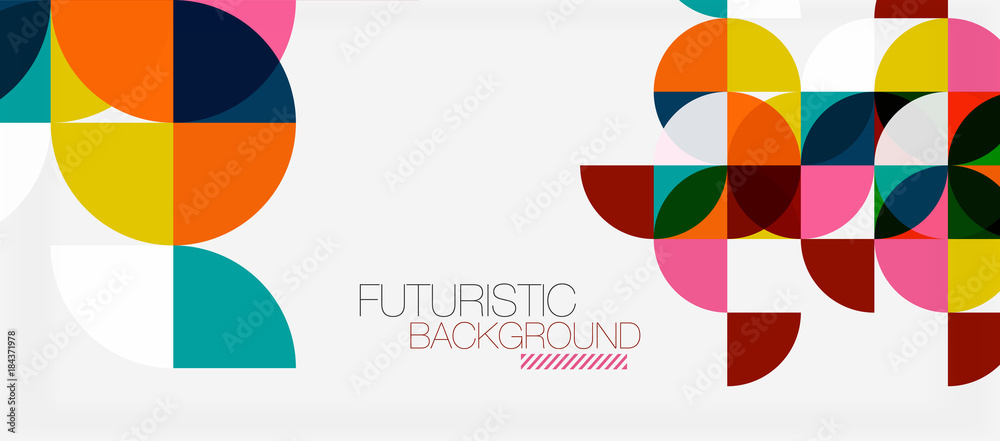 Aufkleber Geometric triangle and circle shape, wide abstract background