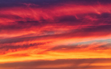 Fiery Clouds at Sunset