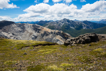 Volcano Tronador and glaciers of Alerce and Castano Overa