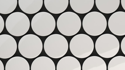 Blank white badge on black background