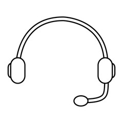 headset support helpline communication equipment vector illustration outline image