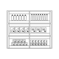 supermarket shelves design concept 