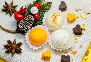 Christmas background of candies