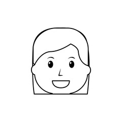 Fototapeta premium woman face smile character cartoon vector illustration outline image