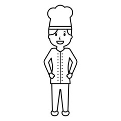 female chef worker professional cooking vector illustration outline image