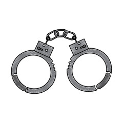 handcuffs police tool security arrest vector illustration