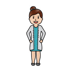 doctor female worker standing character vector illustration drawing image