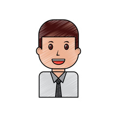portrait businessman worker character cartoon vector illustration drawing image