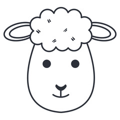 cute sheep character icon