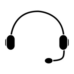 headset support helpline communication equipment vector illustration black image