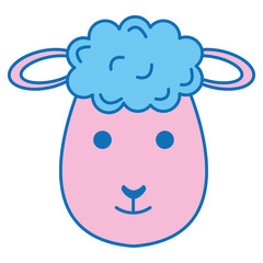 cute sheep character icon