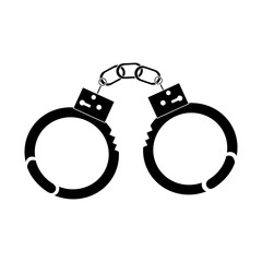 handcuffs police tool security arrest vector illustration black image