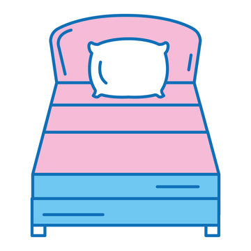 comfortable bed isolated icon