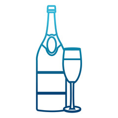 Champagne bottle and cup