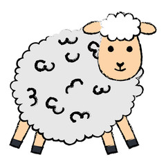 cute sheep character icon