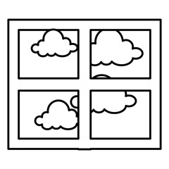 bedroom windows day isolated icon