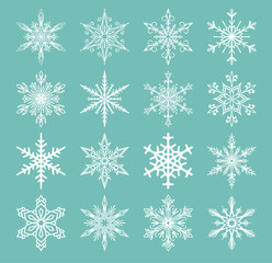 Snowflakes vector icons frozen frost star Christmas decoration snow winter flakes elemets Xmas holiday design illustartion