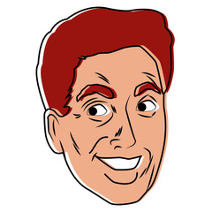Man face pop art cartoon
