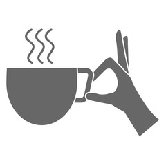 hand with coffee cup isolated icon