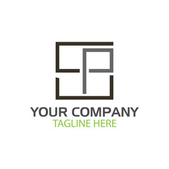Letter S and P, Logo Design Element