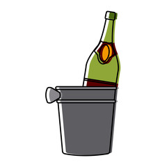 Champagne bottle and cup