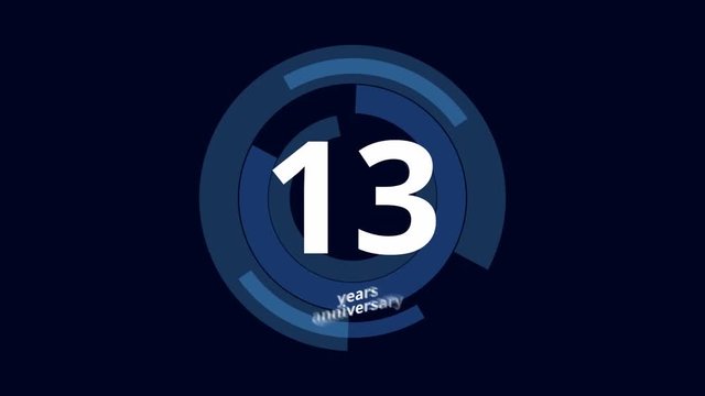 13 Year anniversary Digital Tech Circle Blue Background 