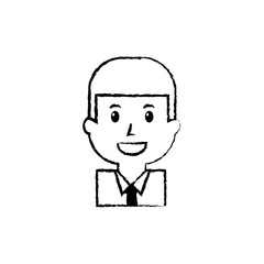 portrait businessman worker character cartoon vector illustration
