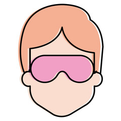 man with sleeping mask