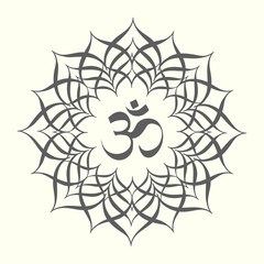 Mandala with omkara sign inside